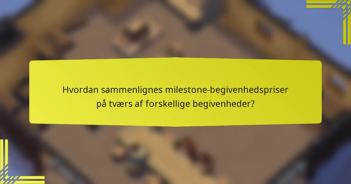 Hvordan sammenlignes milestone-begivenhedspriser på tværs af forskellige begivenheder?